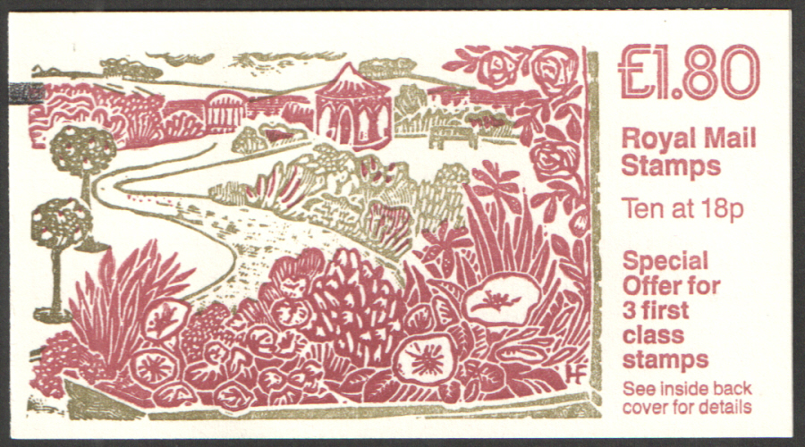 (image for) FU3B / DB8(34)A + BMB Cyl B1 £1.80 Garden Path Right Margin Folded Booklet